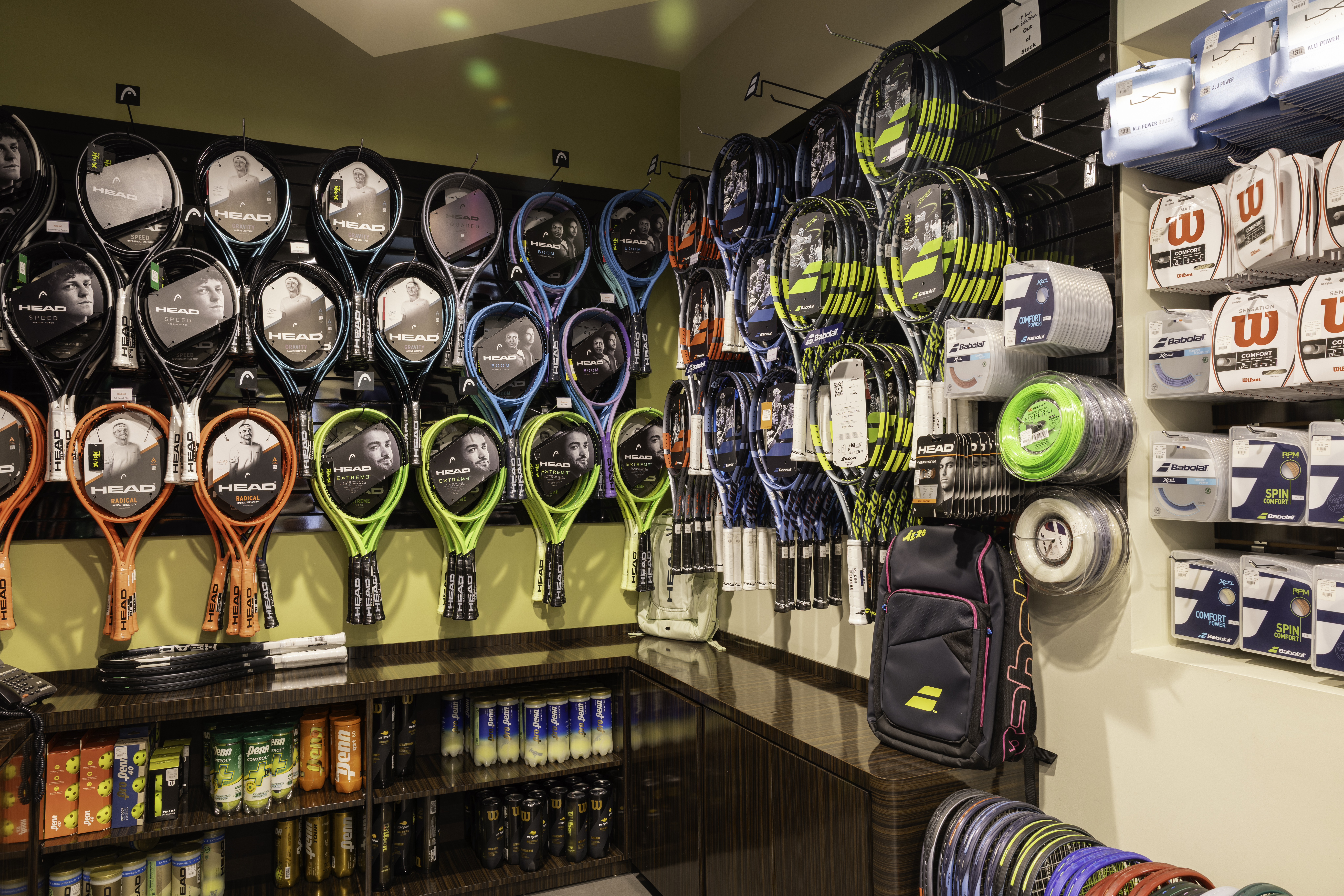 Tennis and pickleball equipment at X-isle Sports